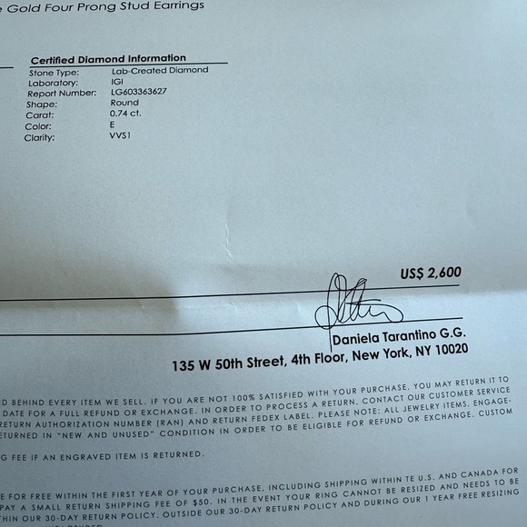 1.49 tcw round lab grown diamond studs - Picture 4 of 8